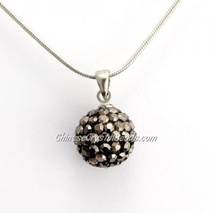 Pave Disco Ball Pendant, 12mm, silver, sold 1 pcs