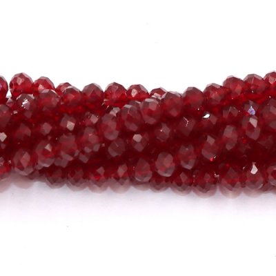 4x6mm Chinese Crystal Rondelle Beads strand, maroon, 95 pcs