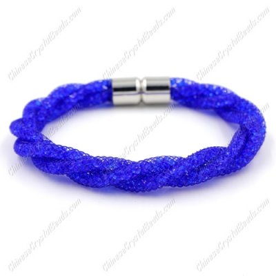 Mesh bracelet, 3 stand helix Stardust Mesh Bracelet, blue, Approx. Wide:10mm