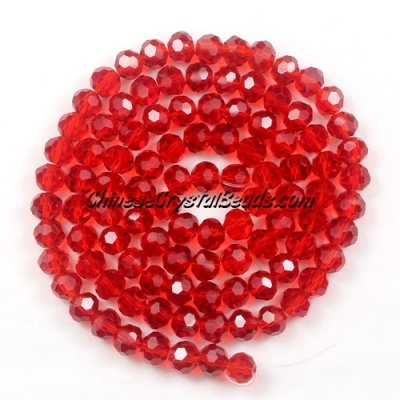 Chinese Crystal 4mm Long Round Bead Strand,siam, about 100 beads
