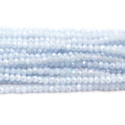 130Pcs 2.5x3.5mm Chinese Crystal Rondelle Beads, lt. Sapphire jade AB
