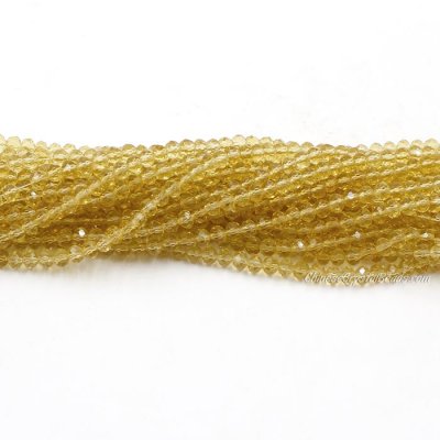 130 beads 3x4mm crystal rondelle beads lt. yellow amber