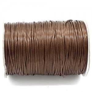 1mm, 1.5mm, 2mm Round Waxed Polyester Cord Thread, dark brown