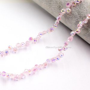 98 beads 6mm Strawberry Crystal Beads, Pink new AB