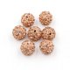 50pcs, 12mm Pave beads, hole: 1.5mm, clay disco beads, peach