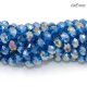Chinese Crystal Long Rondelle Bead Strand, Blue Zircon AB, 6x8mm , about 72 beads