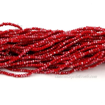 1.7x2.5mm rondelle crystal beads, red velvet 006, 190Pcs