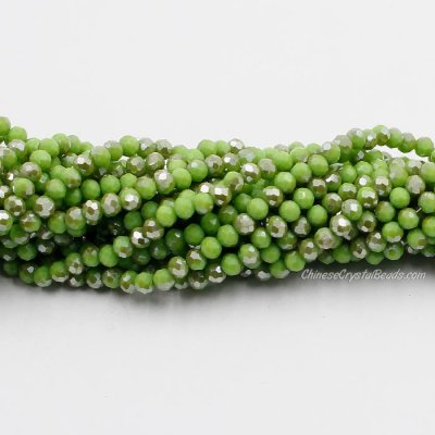 130 beads 3x4mm crystal rondelle beads opaque green B11