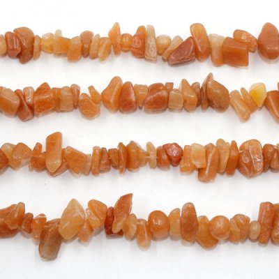 Red Aventurine Chip Beads, 5mm to 10mm, Hole:1mm, Length:Approx 35 Inch