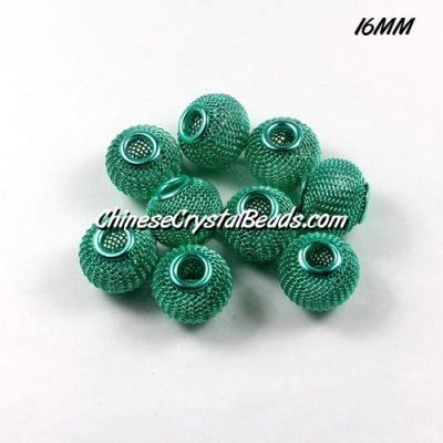 16mm Emerald Mesh Bead, Basketball Wives, 15 pieces