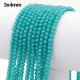130Pcs 3x4mm Chinese Crystal Rondelle Beads, Turquoise jade