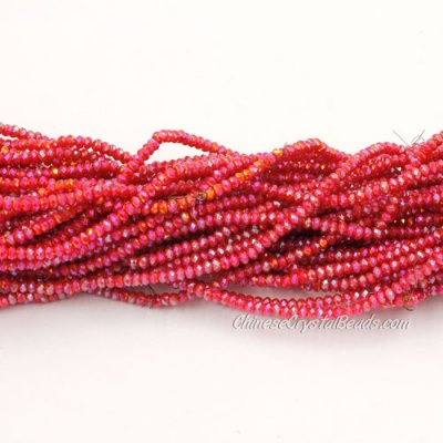 1.7x2.5mm rondelle crystal beads, red velvet 003, 190Pcs