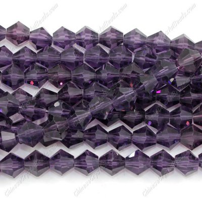 8mm Chinese Crystal Bicone Beads, violet, about 42 beads