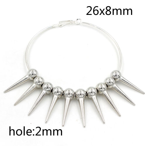 50Pcs 26x8mm Basketball Wives round ball Spikes Acrylic silver, hole: 2mm - Click Image to Close
