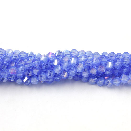 4mm Crystal Helix Beads Strand lt sapphire AB, about 100 beads - Click Image to Close