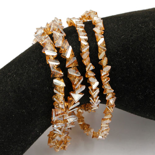 Triangle Crystal Beads, 4mm 6mm, golden shadow - Click Image to Close