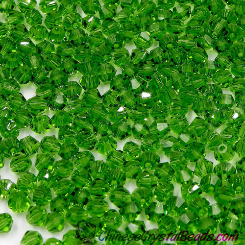 700pcs Chinese Crystal 4mm Bicone Beads, fern Green, AAA quality - Click Image to Close