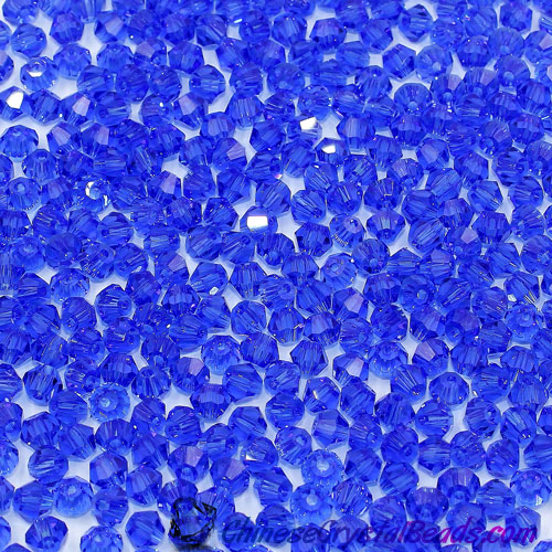 700pcs Chinese Crystal 4mm Bicone Beads,med Sapphire, AAA quality - Click Image to Close