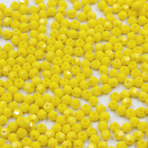700pcs Chinese Crystal 4mm Bicone Beads, opaque yellow, AAA quality - Click Image to Close