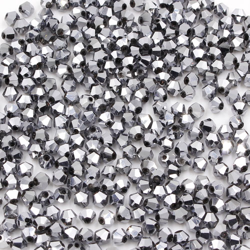 700pcs Chinese Crystal 4mm Bicone Beads, Silver, AAA quality - Click Image to Close