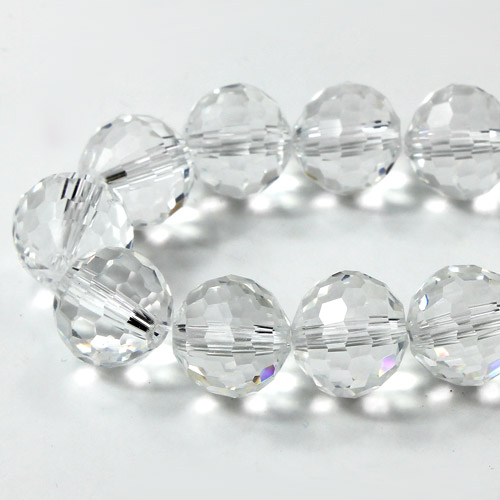 Crystal Disco Round Beads, Clear, 96fa, 12mm, 16 beads - Click Image to Close