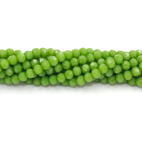 Crystal round bead strand, 4mm, opaque Olive green, about 100pcs - Click Image to Close