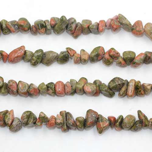 Unakite chip, Gemstone Chips, 4mm to 10mm, Hole:1mm, Length:Approx 35 Inch - Click Image to Close