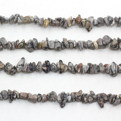 Black Zebra jasper chip, Gemstone Chips, 4mm to 8mm, Hole:1mm, Length:Approx 35 Inch - Click Image to Close