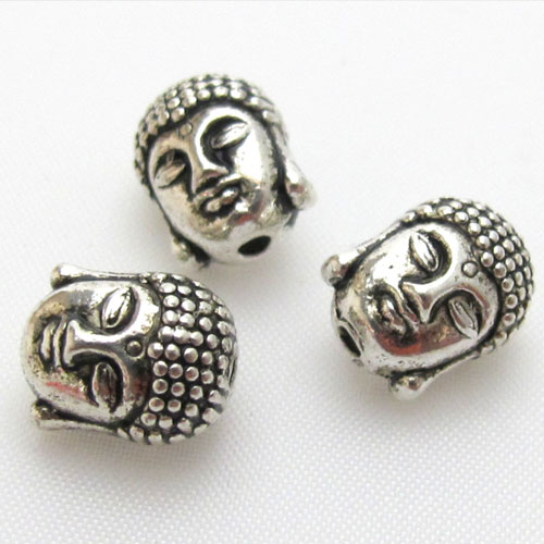 20Pcs 9x11MM Antique Silver Zinc Alloy Beads Buddha Beads, hole:2mm, Jewelry Findings - Click Image to Close