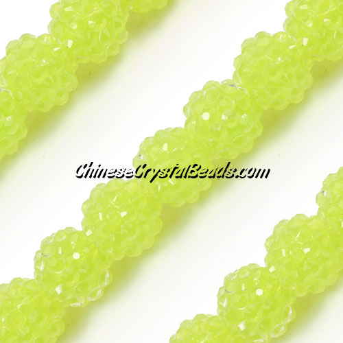14mm Acrylic Disco beads Green jelly 1 bead - Click Image to Close
