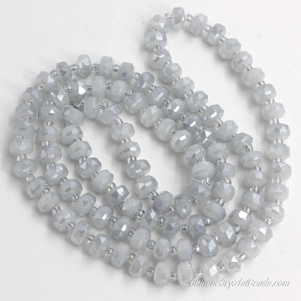 80pcs gray and blue light 5x8mm angular crystal beads - Click Image to Close