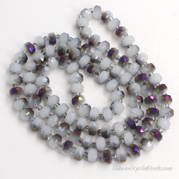 80pcs half purple light jade 5x8mm angular crystal beads - Click Image to Close