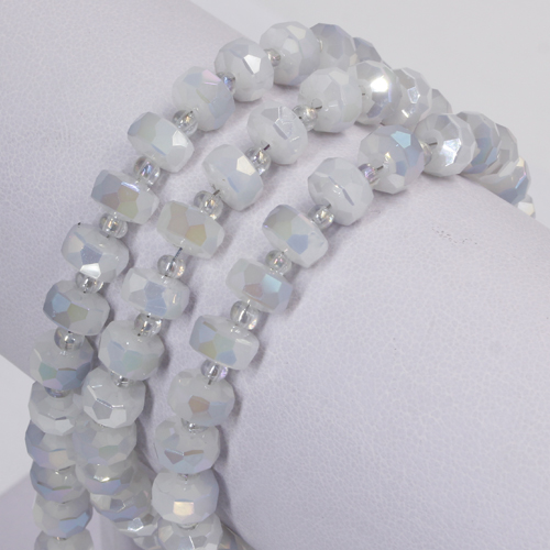 80Pcs 5x8mm angular crystal beads opaque white AB - Click Image to Close