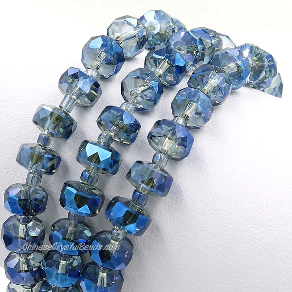 80pcs Magic Blue 5x8mm angular crystal beads - Click Image to Close