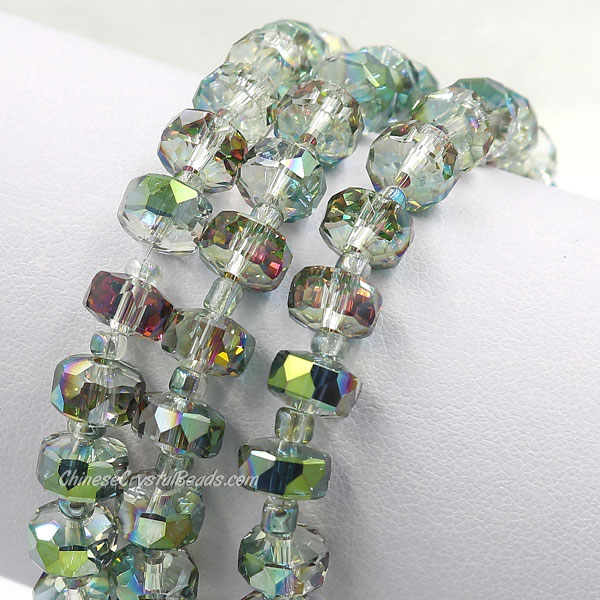 80pcs green and purple light 5x8mm angular crystal beads - Click Image to Close