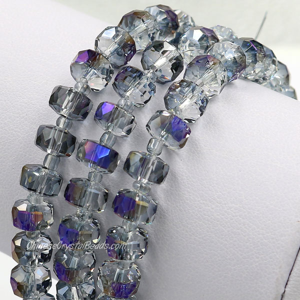80pcs half purple 5x8mm angular crystal beads - Click Image to Close