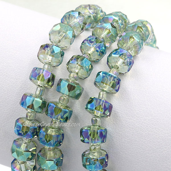 80pcs transparent green light 5x8mm angular crystal beads - Click Image to Close