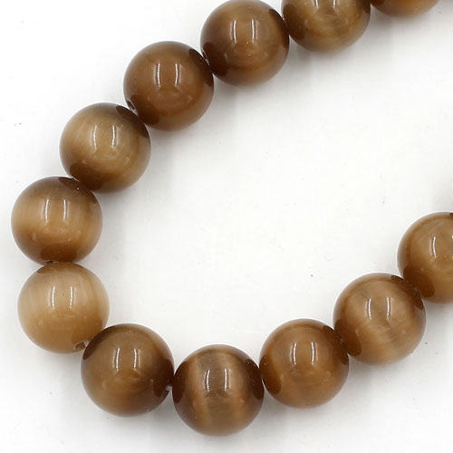 12mm brown color cat eye's beads, about 15 inch - Click Image to Close