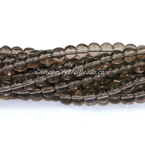 Chinese 6mm Round Glass Beads gray, hole 1mm, about 54pcs per strand - Click Image to Close