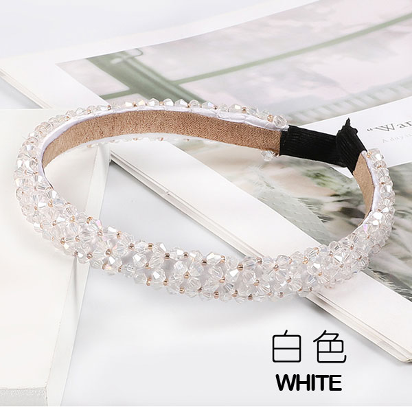crystal beads tiara headband, clear AB, 1pc - Click Image to Close