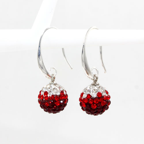 12mm Bling Disco Ball Beads Ear Drop Earrings, #04, 1 pair - Click Image to Close