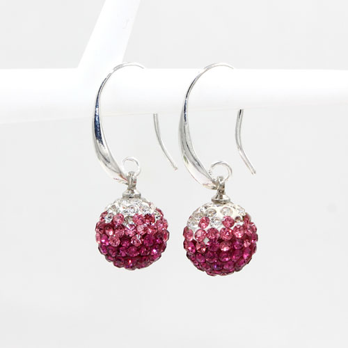 12mm Bling Disco Ball Beads Ear Drop Earrings, #09, 1 pair - Click Image to Close