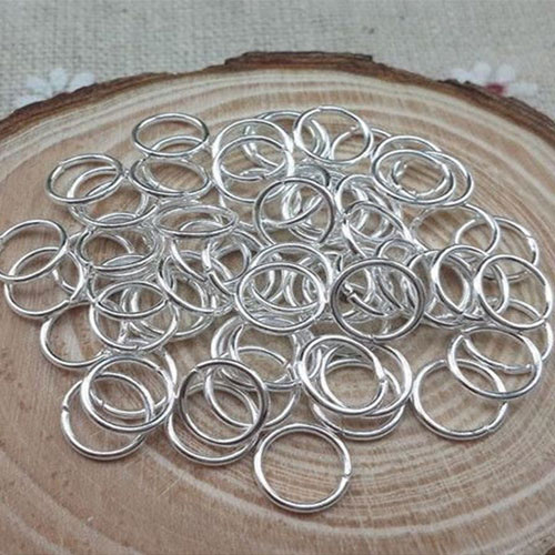Open Jump Rings Connector, silver plated, 4mm, 5mm, 6mm, 7mm, 8mm, 10mm jewelry findings DIY - Click Image to Close