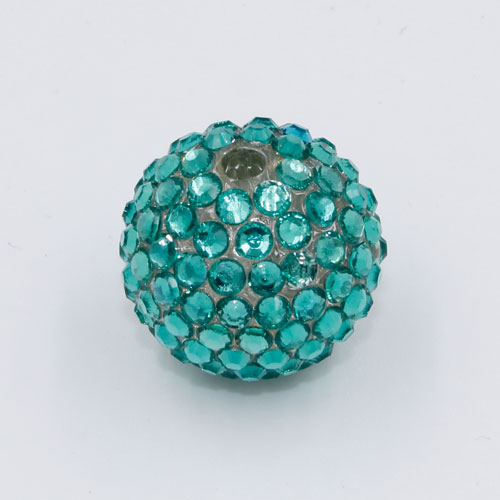22mm Chinese Acrylic Crystal Disco Bead, aqua, 1 bead - Click Image to Close