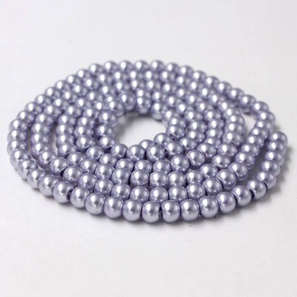 Glass Pearl Beads, Round, grey purple, different size for choice, Hole:Approx 1mm, Length:Approx 32 Inch - Click Image to Close