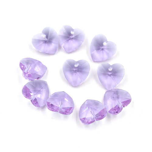 10Pcs 14mm crystal heart pendant, hole 1.5mm, alexandriteColor Changing - Click Image to Close