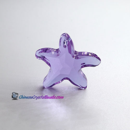 Crystal Starfish Pendant AlexandriteColor Changing Charm Necklace pendant, 30mm - Click Image to Close