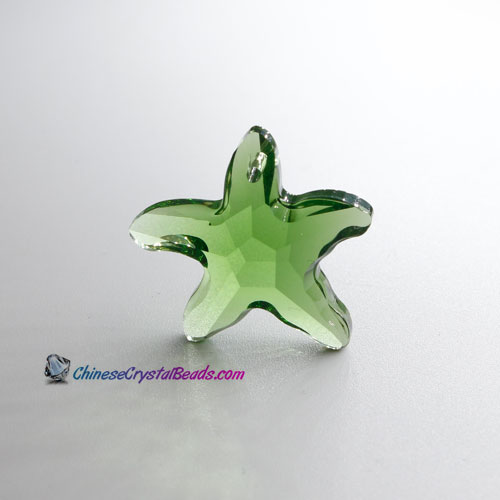 Crystal Starfish Pendant green Charm Necklace pendant, 30mm - Click Image to Close