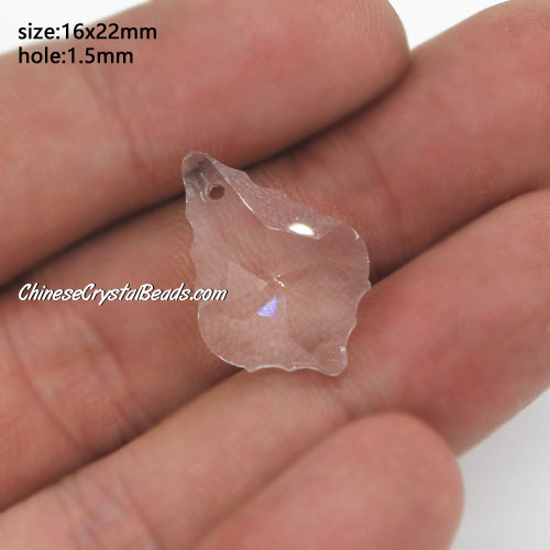 1Pc Chinese Crystal 6090 Baroque Pendants, 15x22mm, clear - Click Image to Close