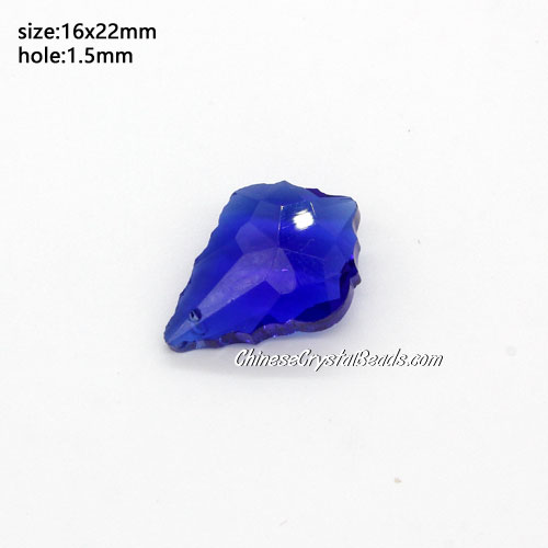 1Pc Chinese Crystal 6090 Baroque Pendants, 15x22mm, sapphire - Click Image to Close